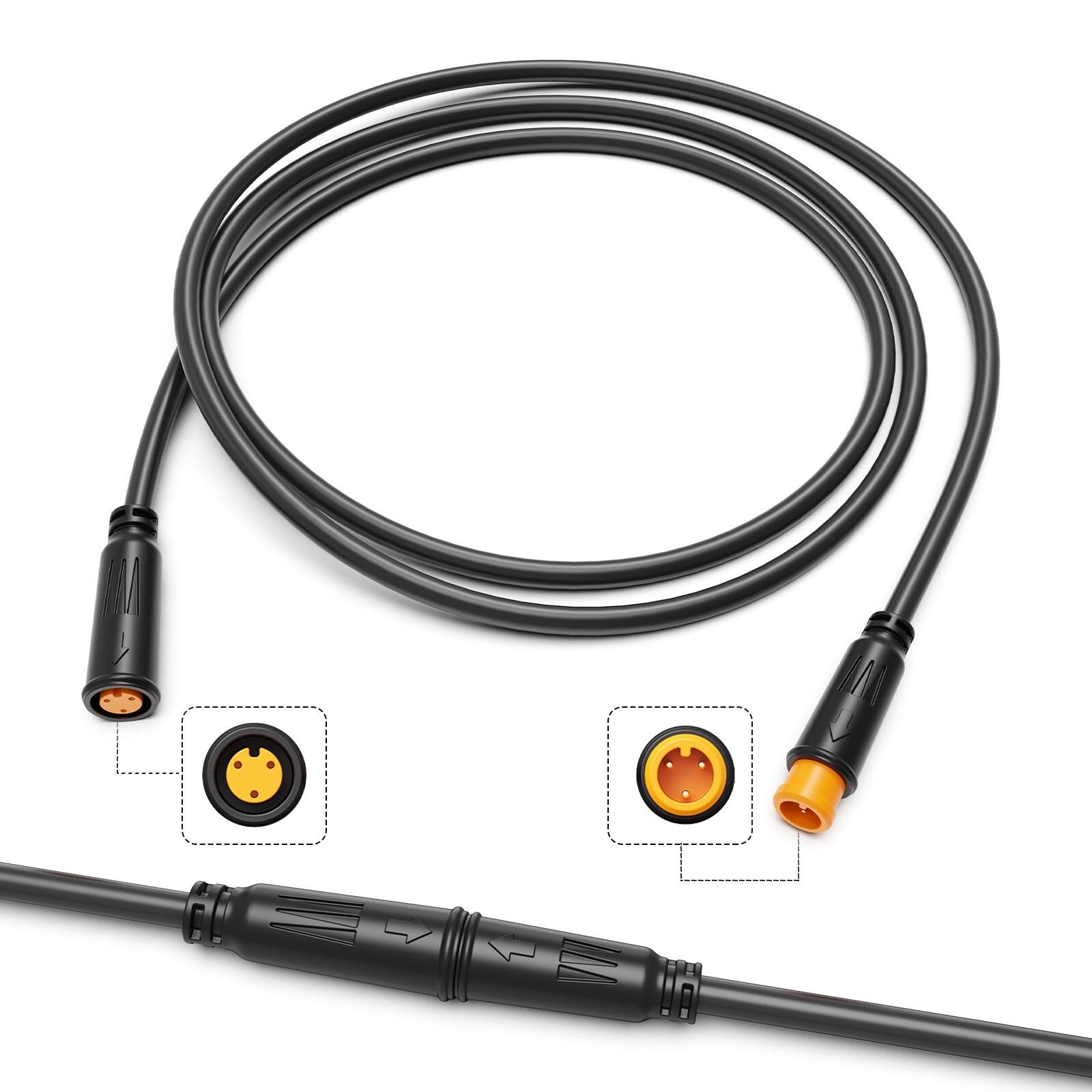 Extension Cable 2/3/4/5Pin Waterproof Plug For Electric Bicycle Connector Cable