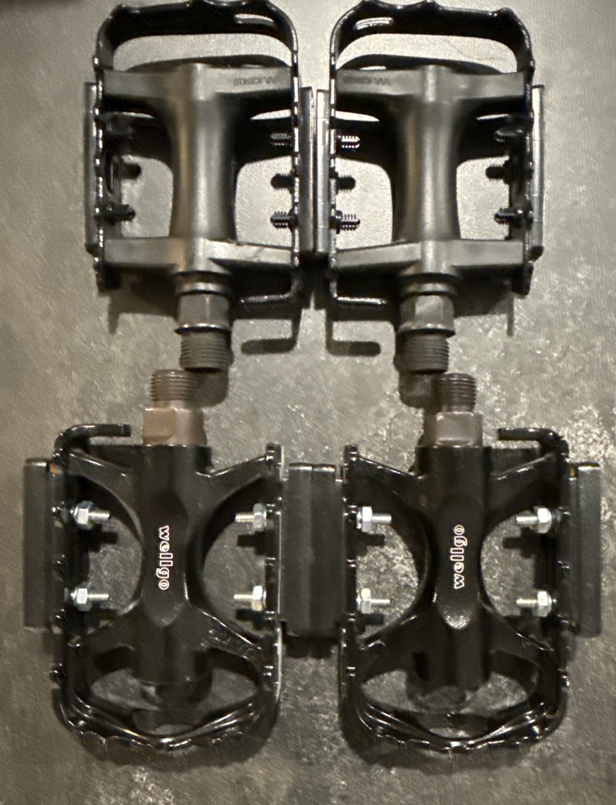 2 Pairs Wellgo Bicycle Bear-trap Pedals w/Reflectors New Takeoffs