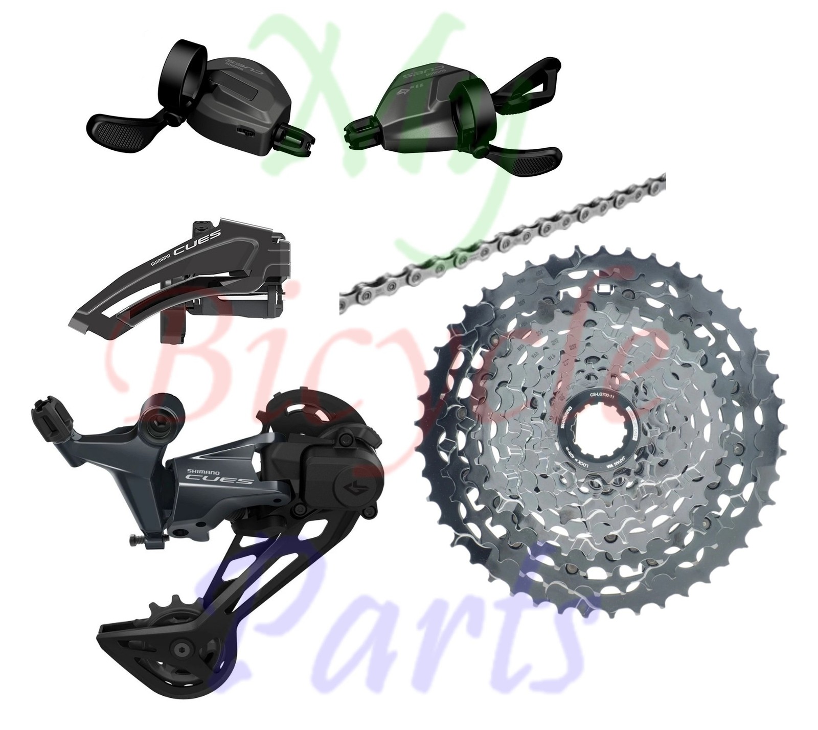 Shimano CUES 2x11S SL-U8000 FD-U8010 RD-U8020 CN-LG500 CS-LG700 11-45T 4pcs READ