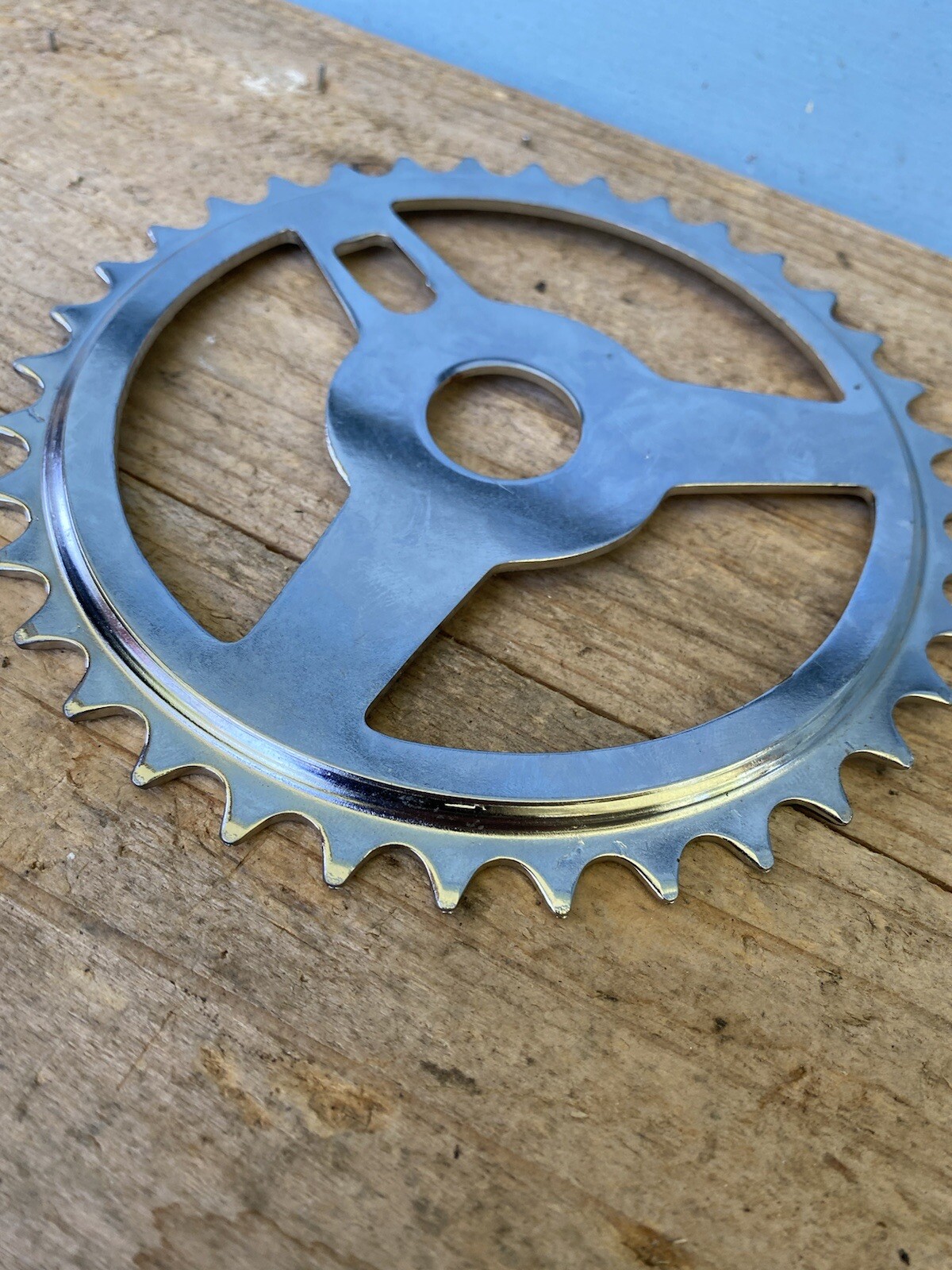 NOS Vintage 36t Chrome Muscle Bike Chain Ring-Kids Bike-For One-Piece Cranks
