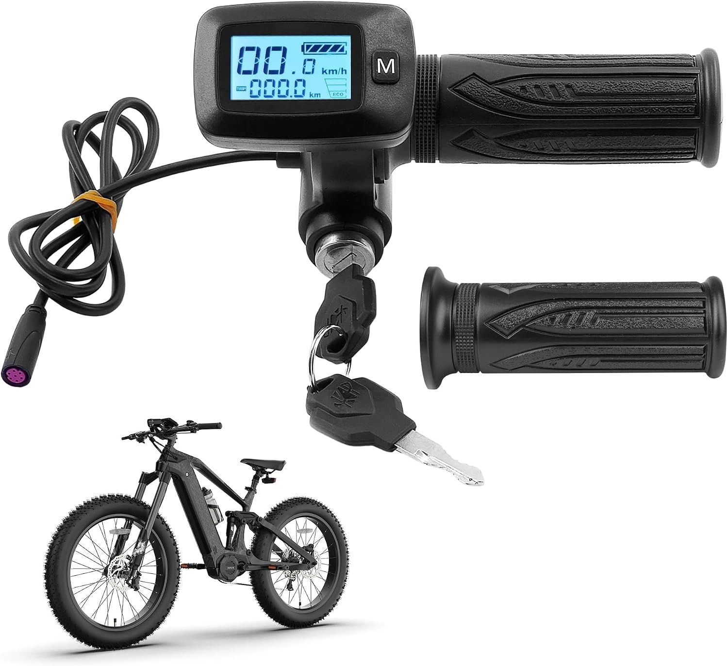 48V Ebike Throttle with LCD and Key Lock for Tutti Soleil Electric Bikes