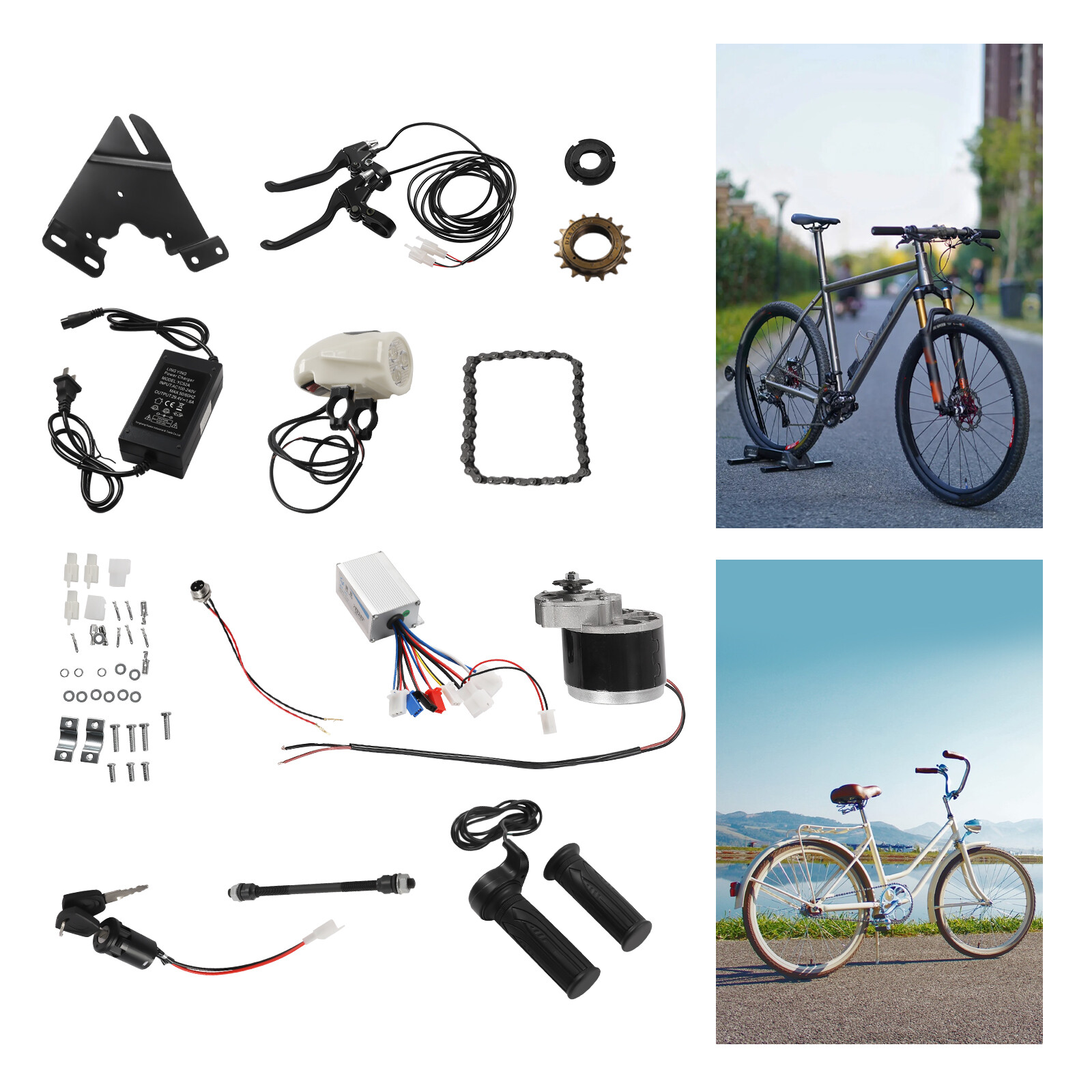 24V 250W Electric Bicycle Conversion Kit E-Bike Cycling Brush Motor & Controller