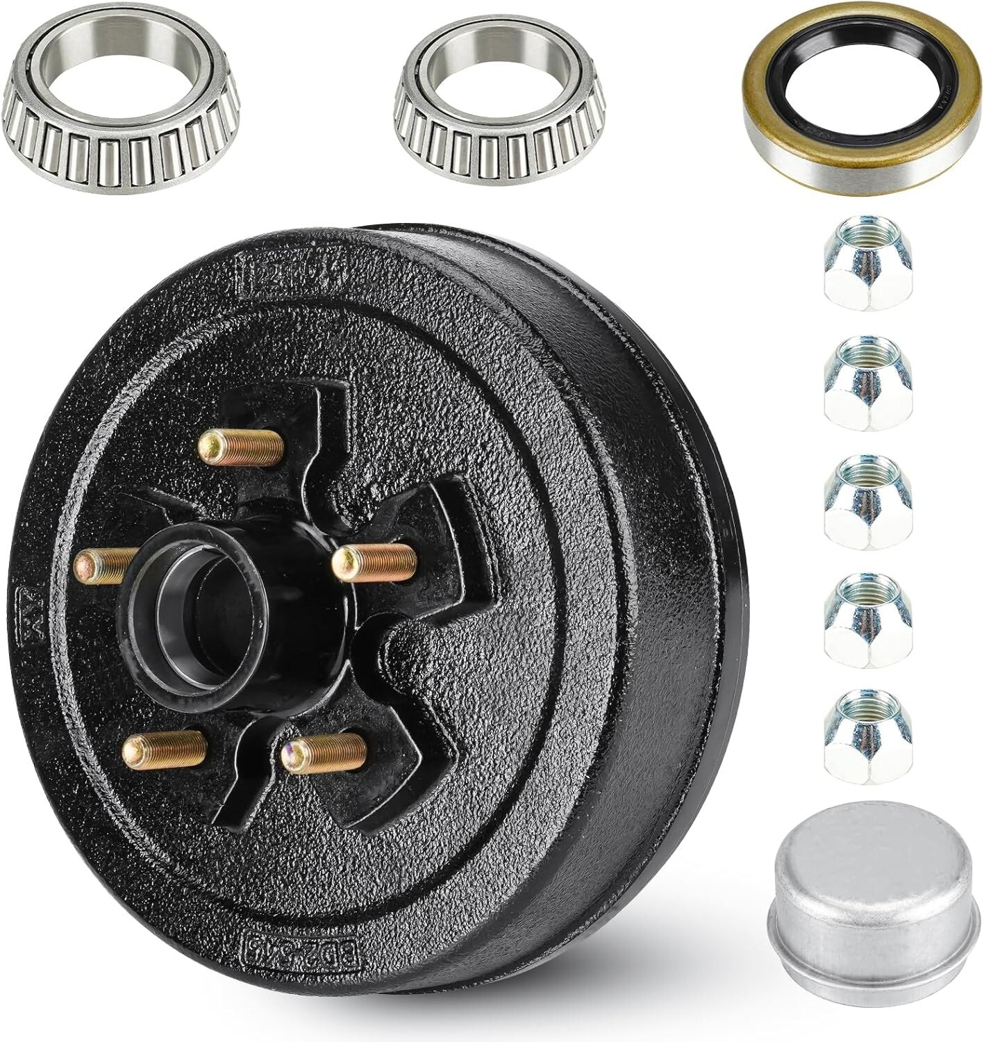 Trailer Brake Drum Kit, 5-Hole, 4.5″ Bolt Circle Brake Drum for 3500 lb BRD003