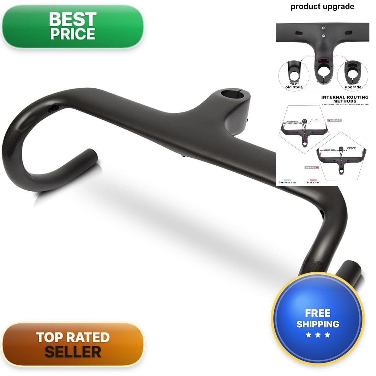 Rxl Sl Integrated Bicycle Handlebar 90Mm Road Bike Integrated Handlebars Carbon