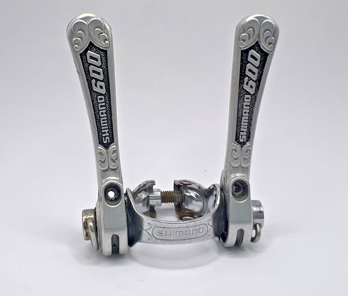 Vintage Shimano 600 Arabesque Downtube Friction Shifter Set Clamp On Road Japan