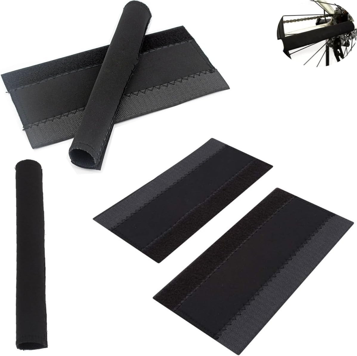 5 Pack Bike Frame Chainstay Protector Universal Neoprene Fabric Wrap Cover Pads