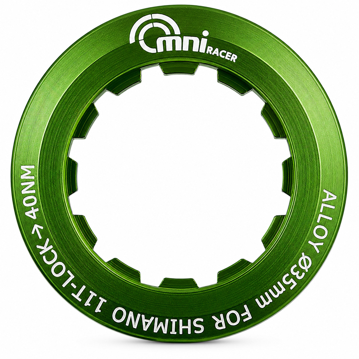 OMNI Racer Worlds Lightest Cassette Lockring Fits Sram, Shimano 11T GREEN