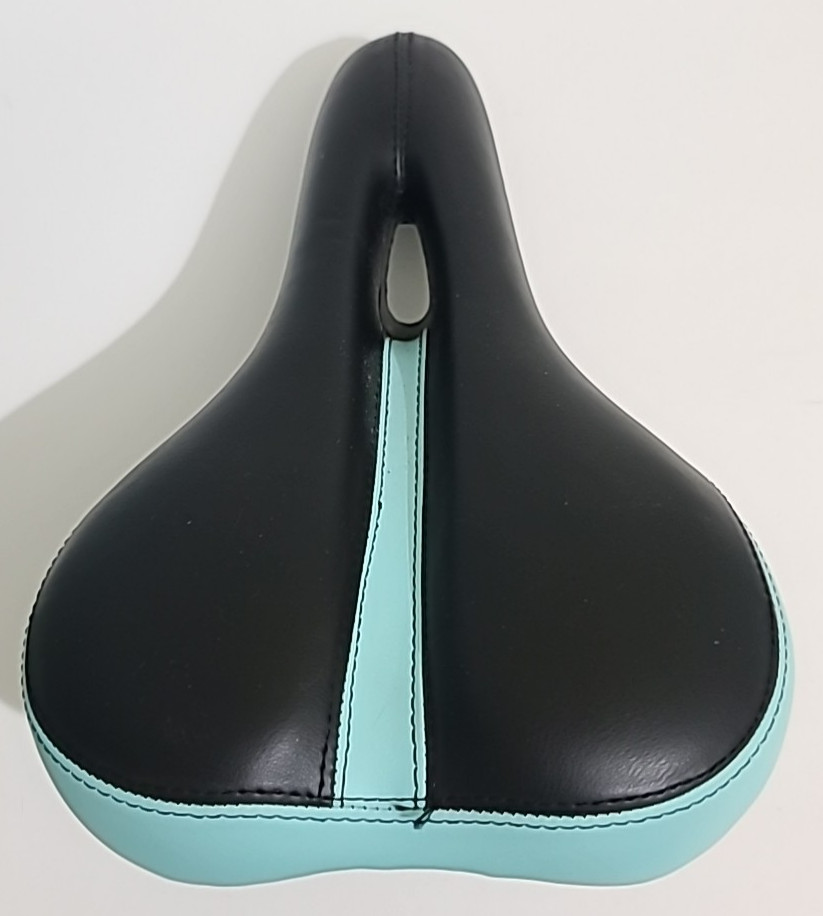 Huffy Sport Bicycle Seat Saddle Comfort Saddle Seat Molded Padded Black Teal.