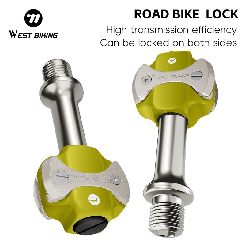 Road Bike Lock Pedals 3 Bearing for SPEEDPLAY Bicycle Clipless Pedals Yellow