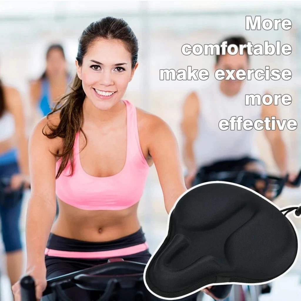 Comfort Bike Seat Cushion Soft Gel Extra Wide Big Bum Bicycle Saddle Pad Sporty