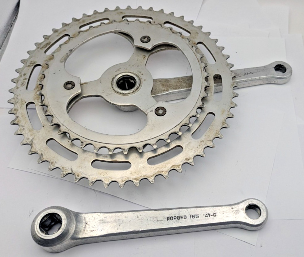 SUGINO MAXY FORGED CRANKSET 165MM 40T 54T SILVER ALUMINUM DOUBLE 2X JAPAN