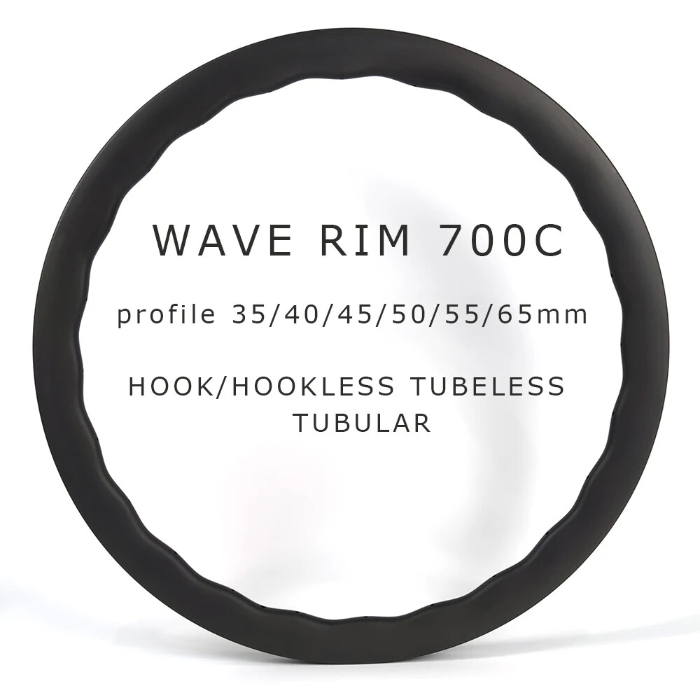 700C Road Bike Carbon Rim 28mm Wide Disc Brake Hook Hookless Tubeless Tubular