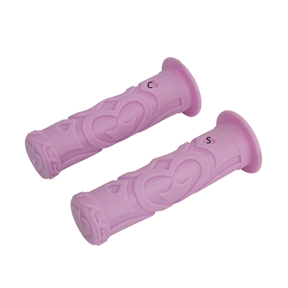 Princess Kids Girl Bike Bicycle Grips and Heart Pedals Bundle Pink