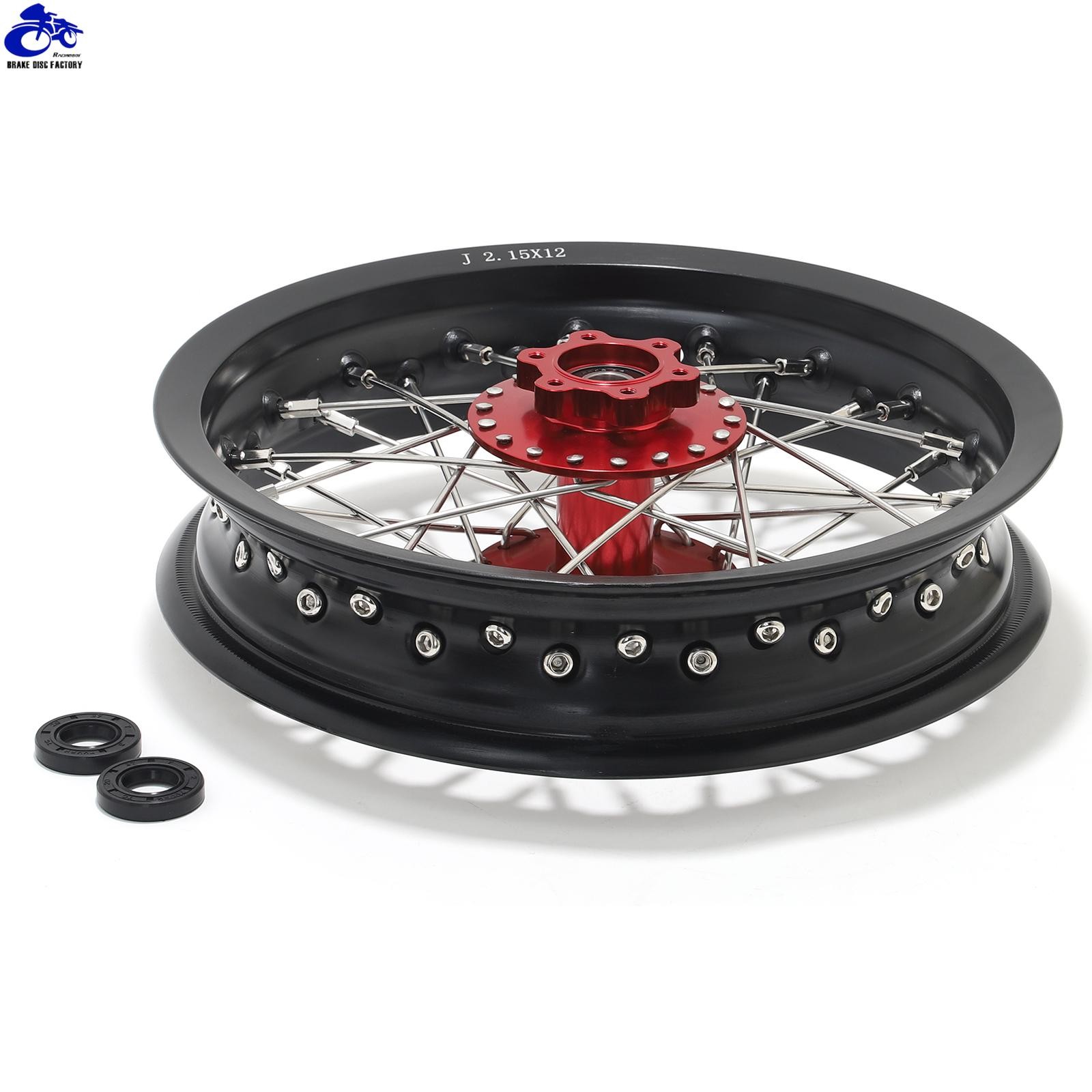Supermoto 12″x2.15″ Spoked Front Rear Wheels Rims Hubs For SUR RON Light Bee LBX