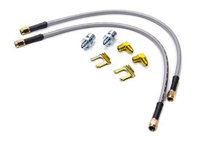 Brake Hose Kit, Flexline, DOT Approved, 18 in, 3 AN Hose, 3 AN Straight
