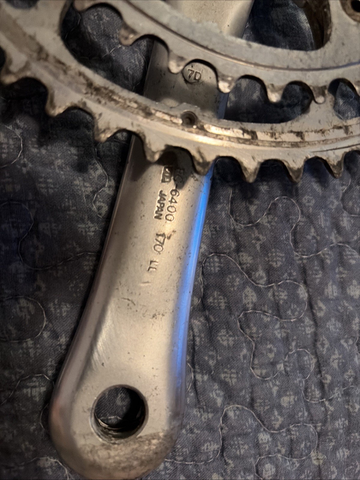 Vintage Shimano 600 6400 Tri Color Double Crankset – 53/39 170mm – Used Biopace