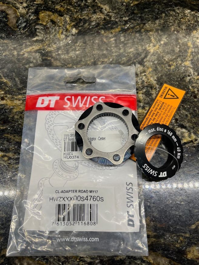 DT Swiss Center Lock to 6-Bolt Disc Adaptor: fits most QR and 12mm Frames/Forks