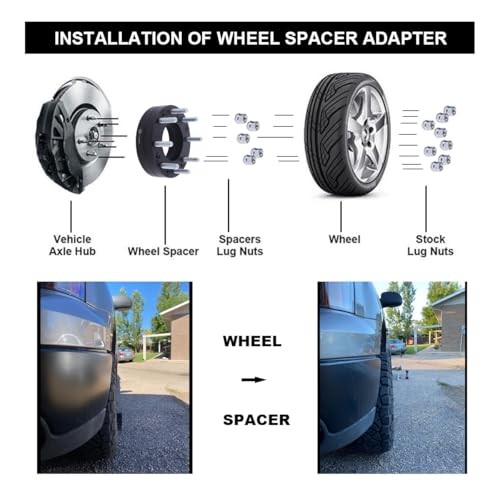 Black Forged 5×5.5 to 8×6.5 Wheel Adapters 2 Inch 2 Inch, 2PC To 8×6.5 Rims