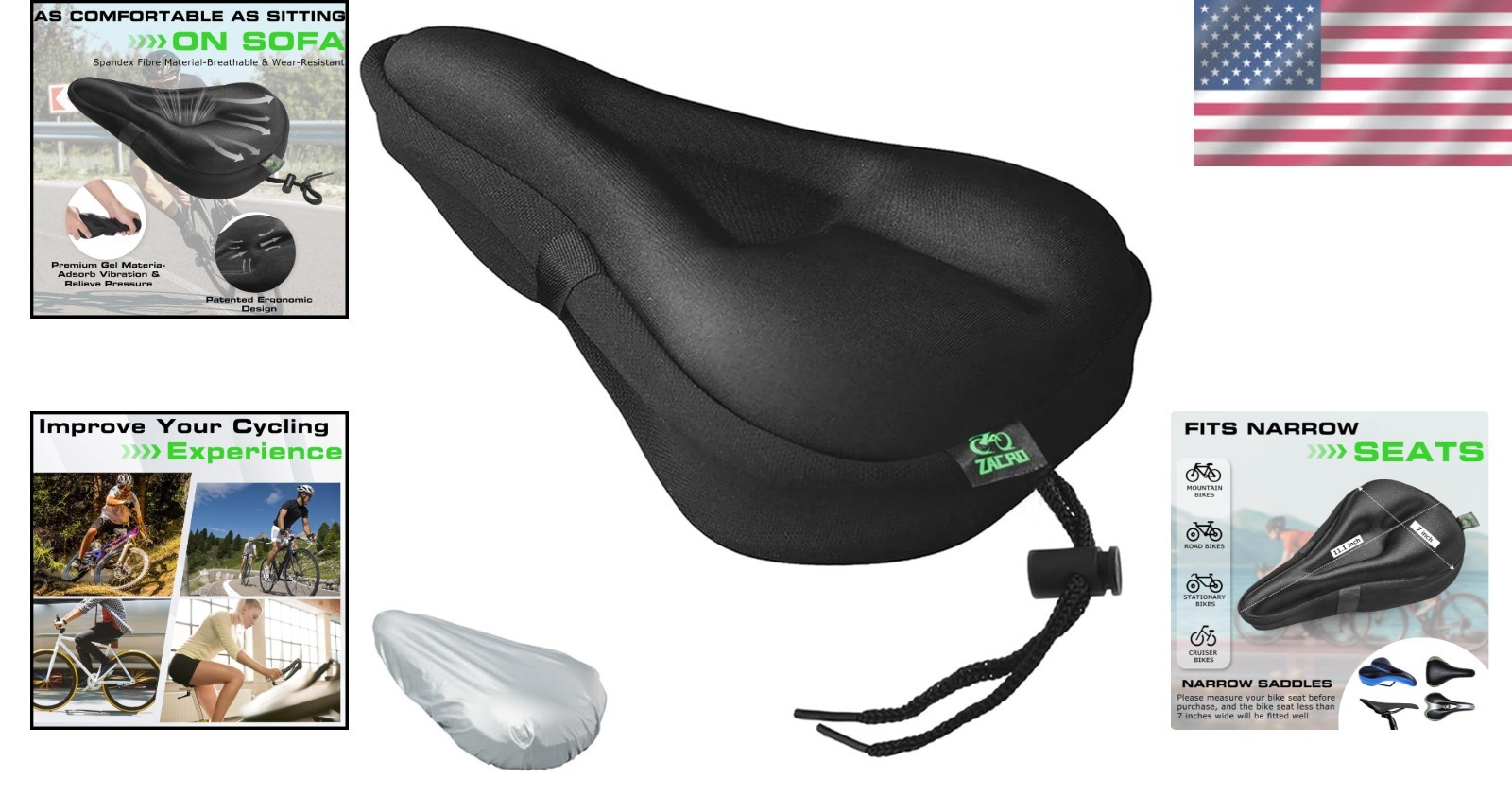 Comfortable Bike Seat Cushion with Gel Pad – Easy Install & Indoor/Outdoor Use