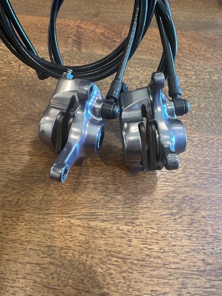 Shimano XTR BR-M965 Disc Brake Calipers + Fork & Frame Adapters No Rotors