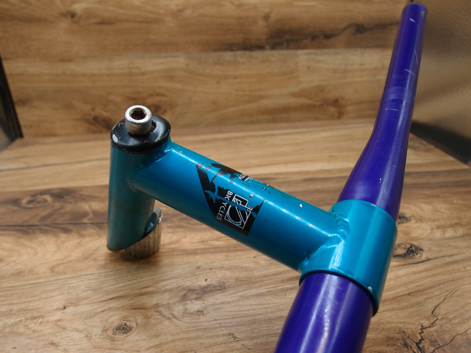 MTB flat handlebar steel+ quill stem CAT by nL CRMO 28.6 mm
