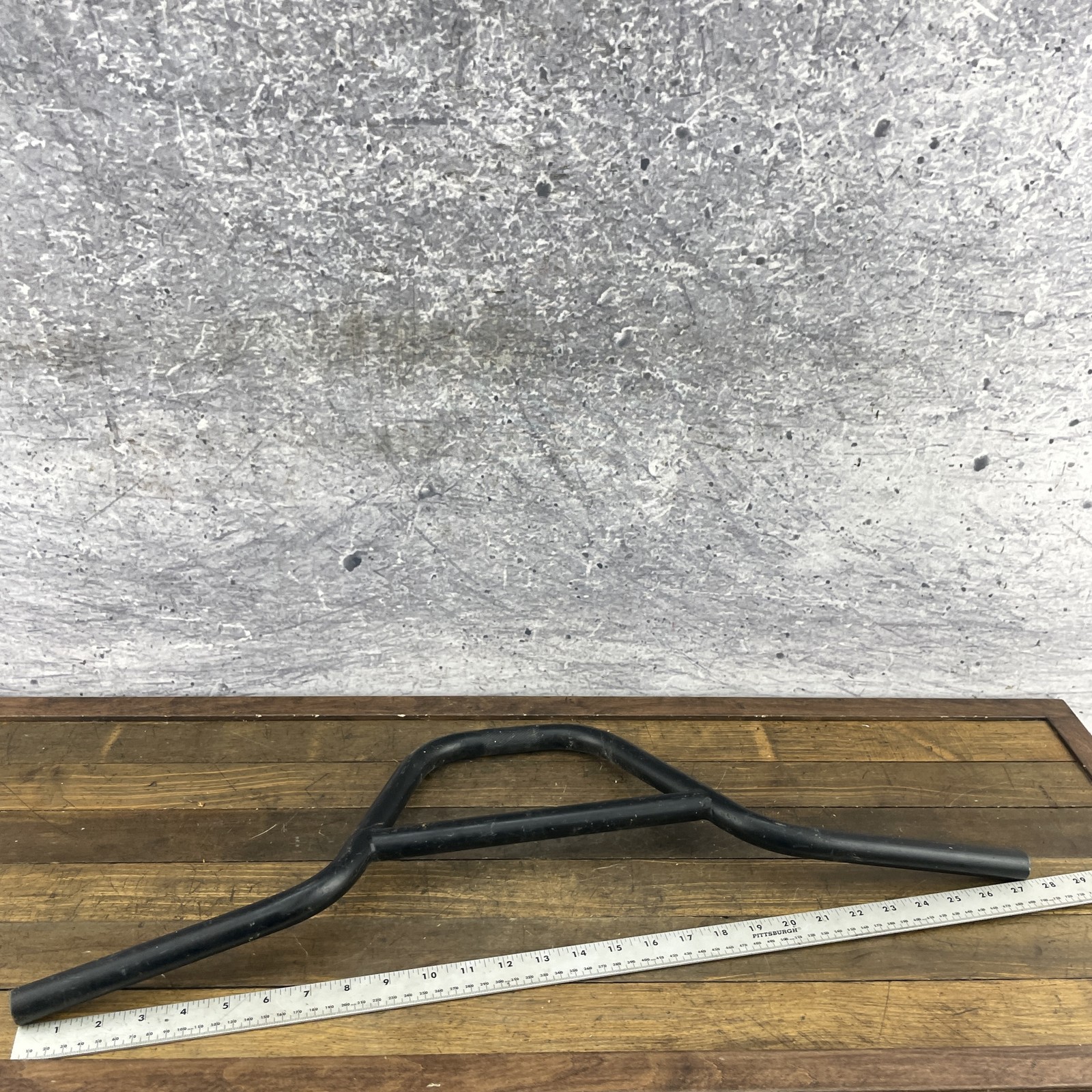 BMX Bike Handlebars Black Steel Tall Rise 9in 28 Inch Wide Retro Freestyle 920g