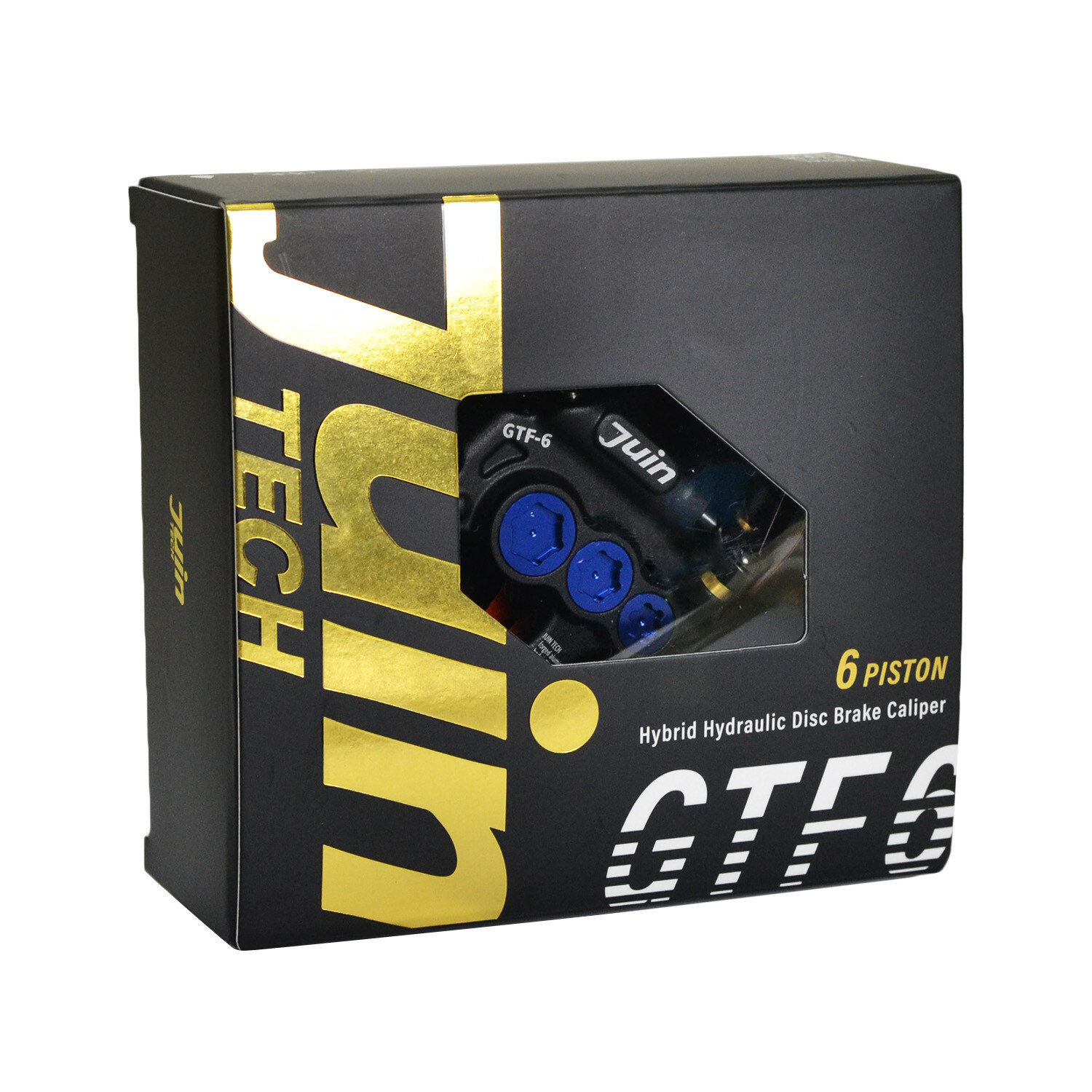 JUIN TECH GTF-6 6 Pistons FlatMount eBike CX Hydraulic Disc Brake Caliper,BK