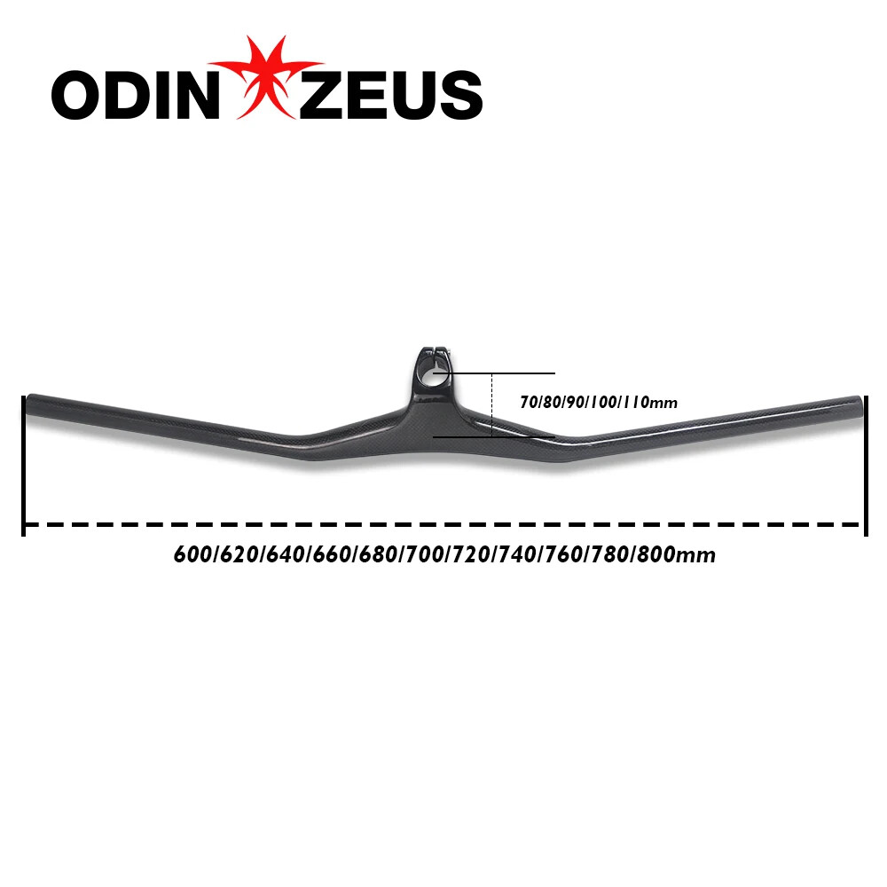 Carbon Fiber MTB Bikle Integrated Handlebar with Stem Riser -17 Degree 70*740mm