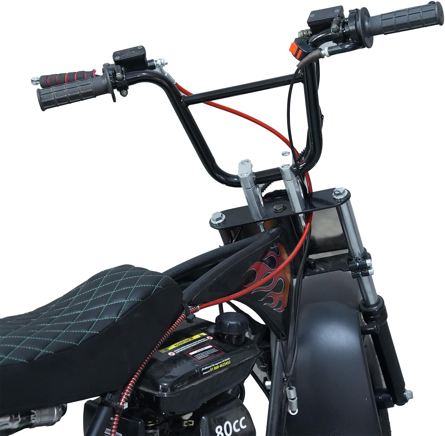 Black 7/8» Mini Bike Handlebar, 10.5» Rise Crossbar Design for Motovox MBX10 M