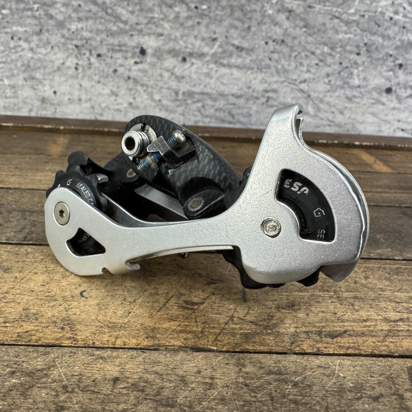 Vintage SRAM ESP 9.0 Rear Derailleur Long Cage Carbon Black 225g 90s MTB