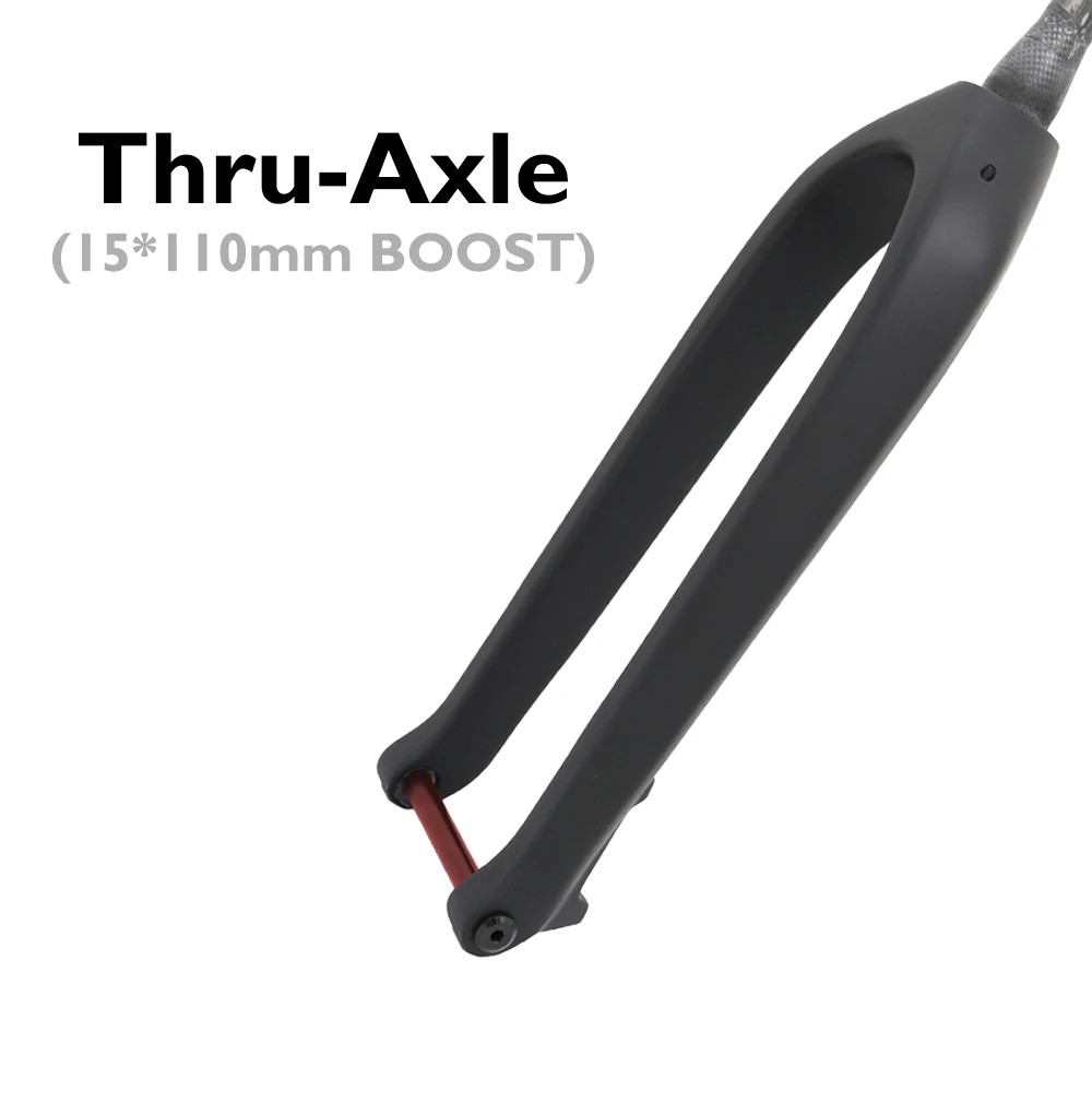 26/27.5/29 Inches Carbon Fiber MTB Boost Thru Axle Rigid Fork 15*110mm Tapered