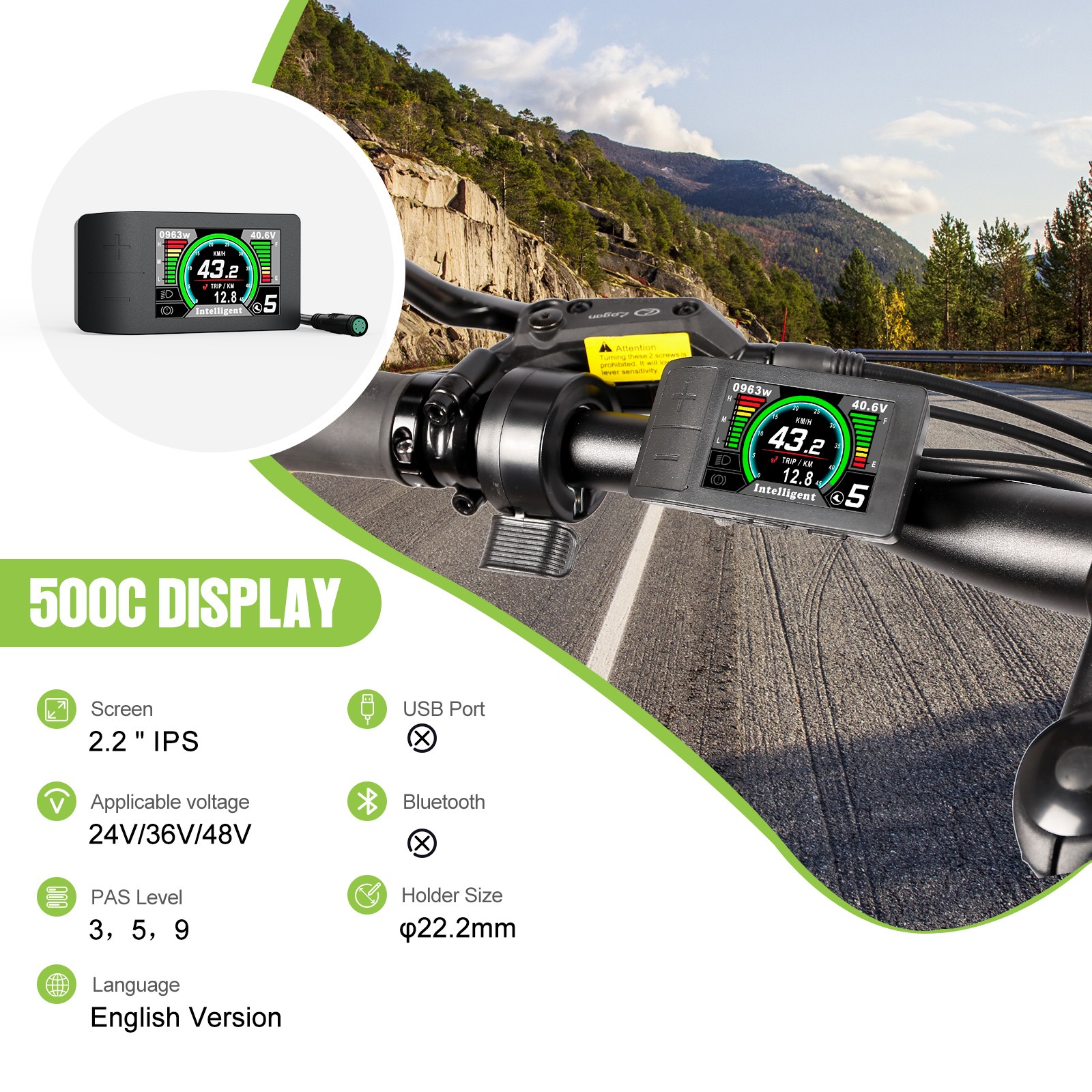 Ebike Display for BAFANG Mid Drive Motor UART Protocol Bicycle