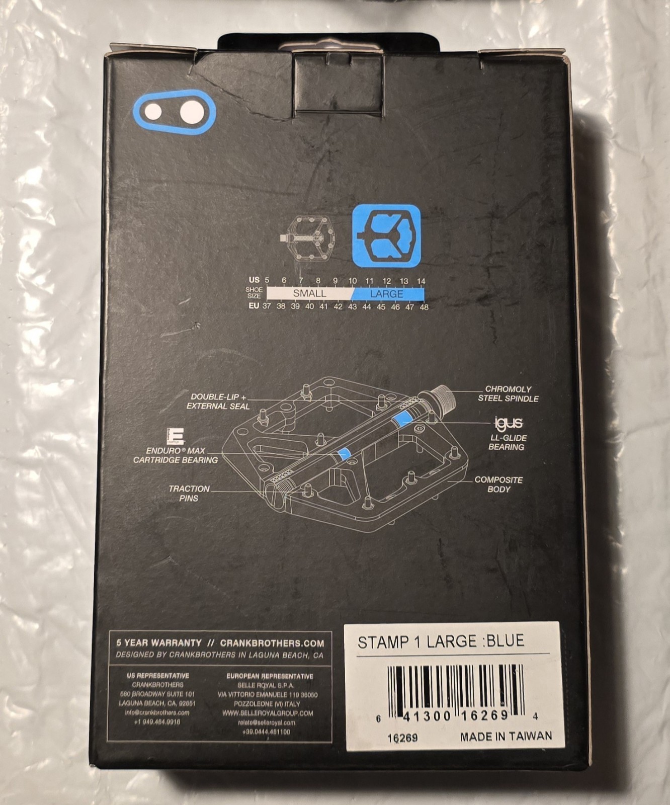 Crank Brothers Stamp 1 Pedals – Platform Composite 9/16 Blue Large