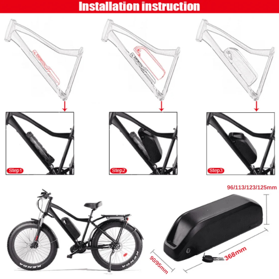 48V 17.5AH Lithium Yingwu Electric Bike External polly Batter