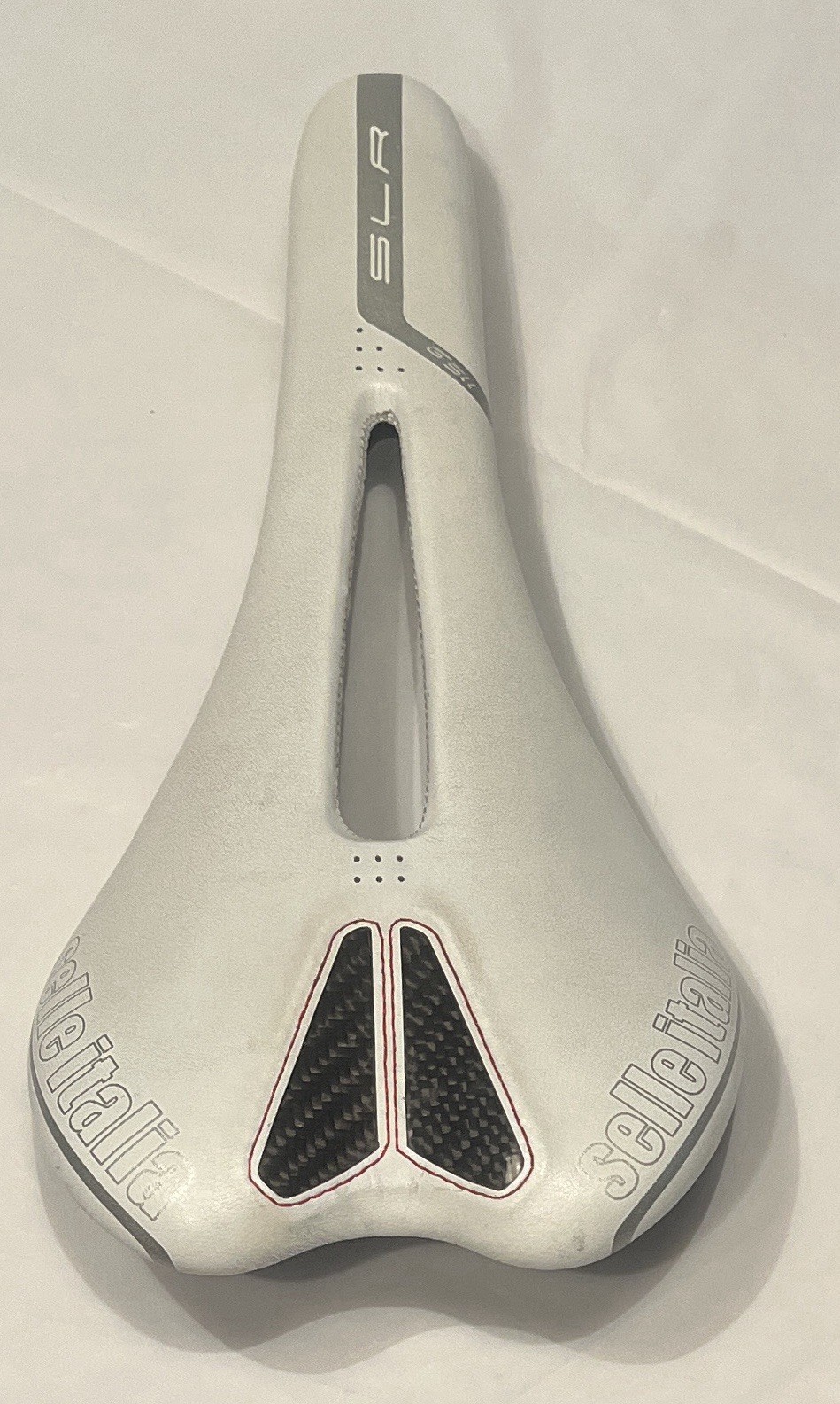 Selle Italia SLR Saddle White Carbon Fiber 124g 275mm x 130mm