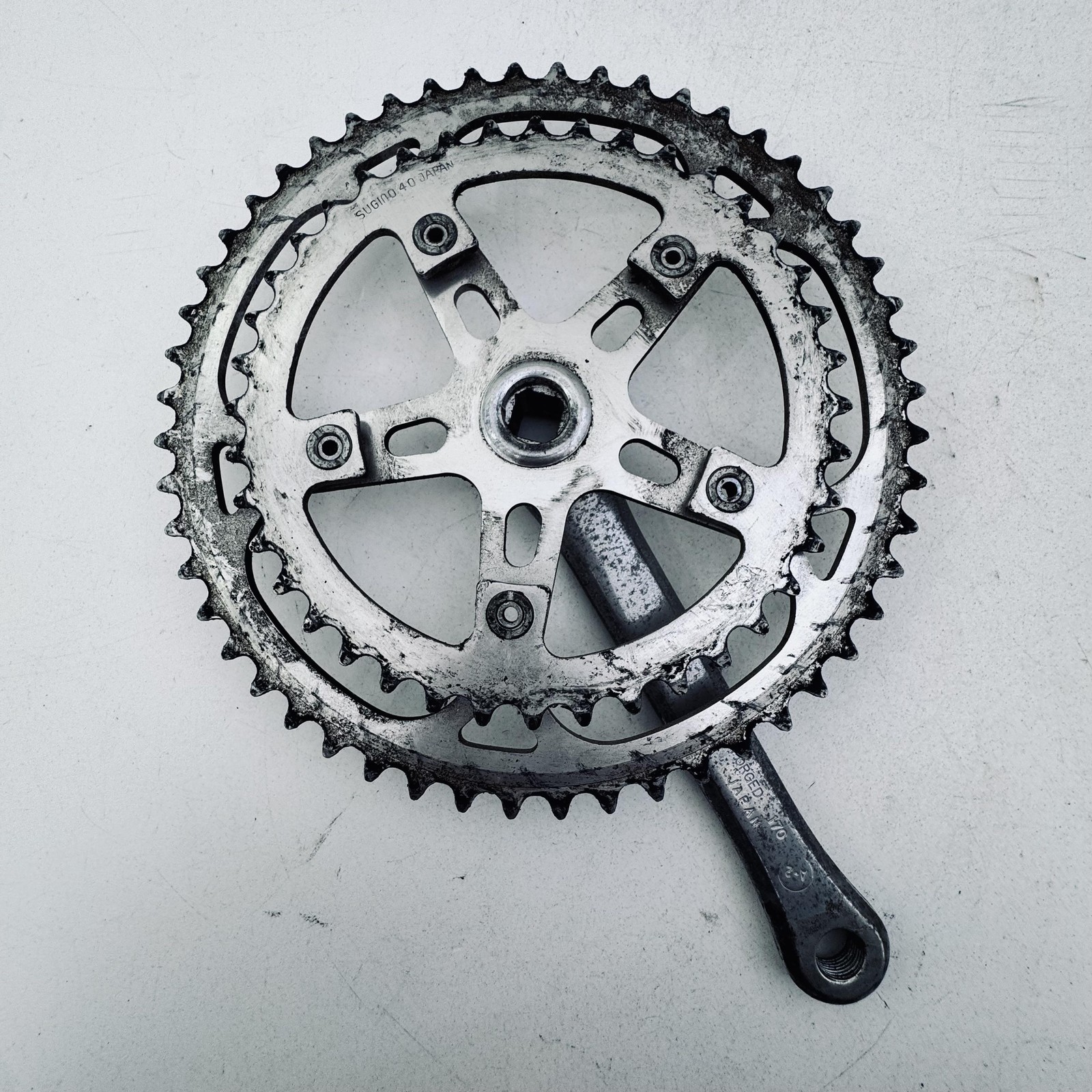Vintage Sugino Super Maxy Right Crank 170mm Double 52/40T Silver Road Bike A93
