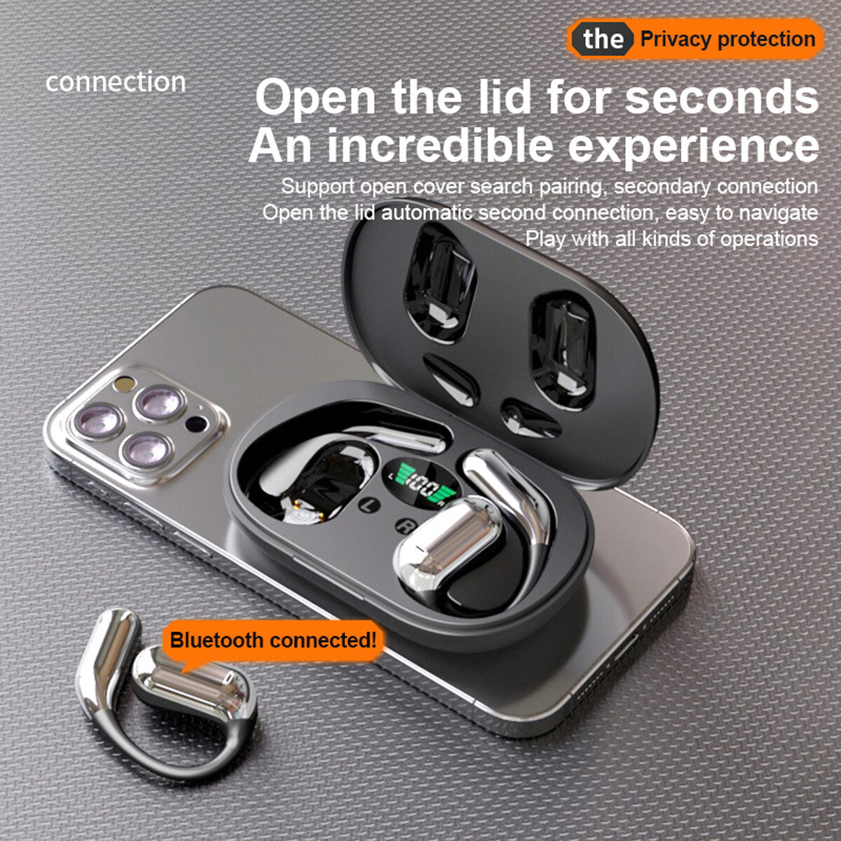 Open Ear Bluetooth 5.4 Headphones Wireless Earbuds Sport Over Earphones Ear Hook