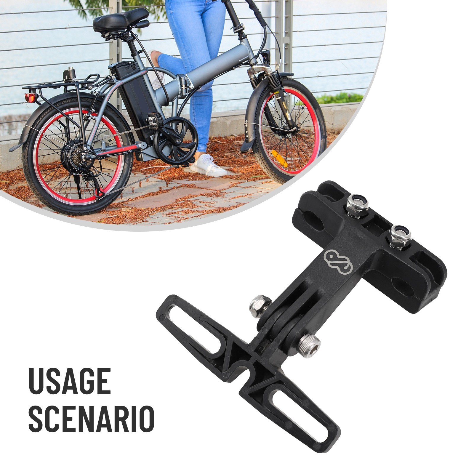 1xBike Taillight Mount Holder Electric Bicycle Rear Light Bracket 80*55mm