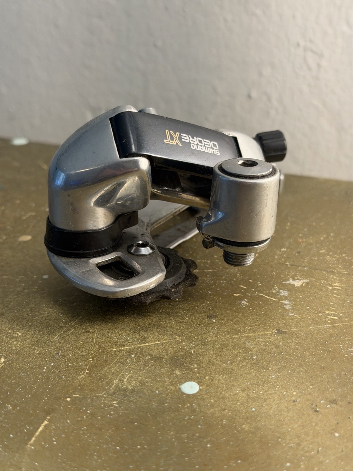 Vintage Shimano Deore XT RD-M735 Rear Derailleur Long Cage Silver Japan MTB