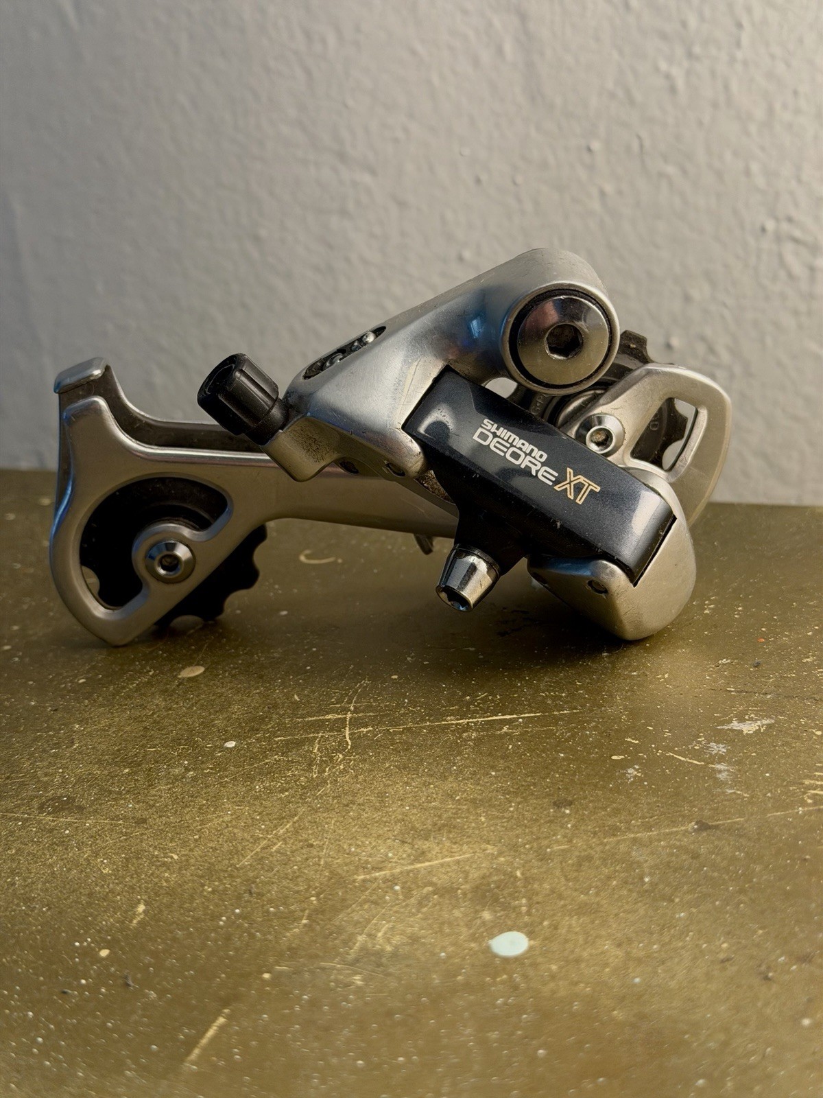 Vintage Shimano Deore XT RD-M735 Rear Derailleur Long Cage Silver Japan MTB
