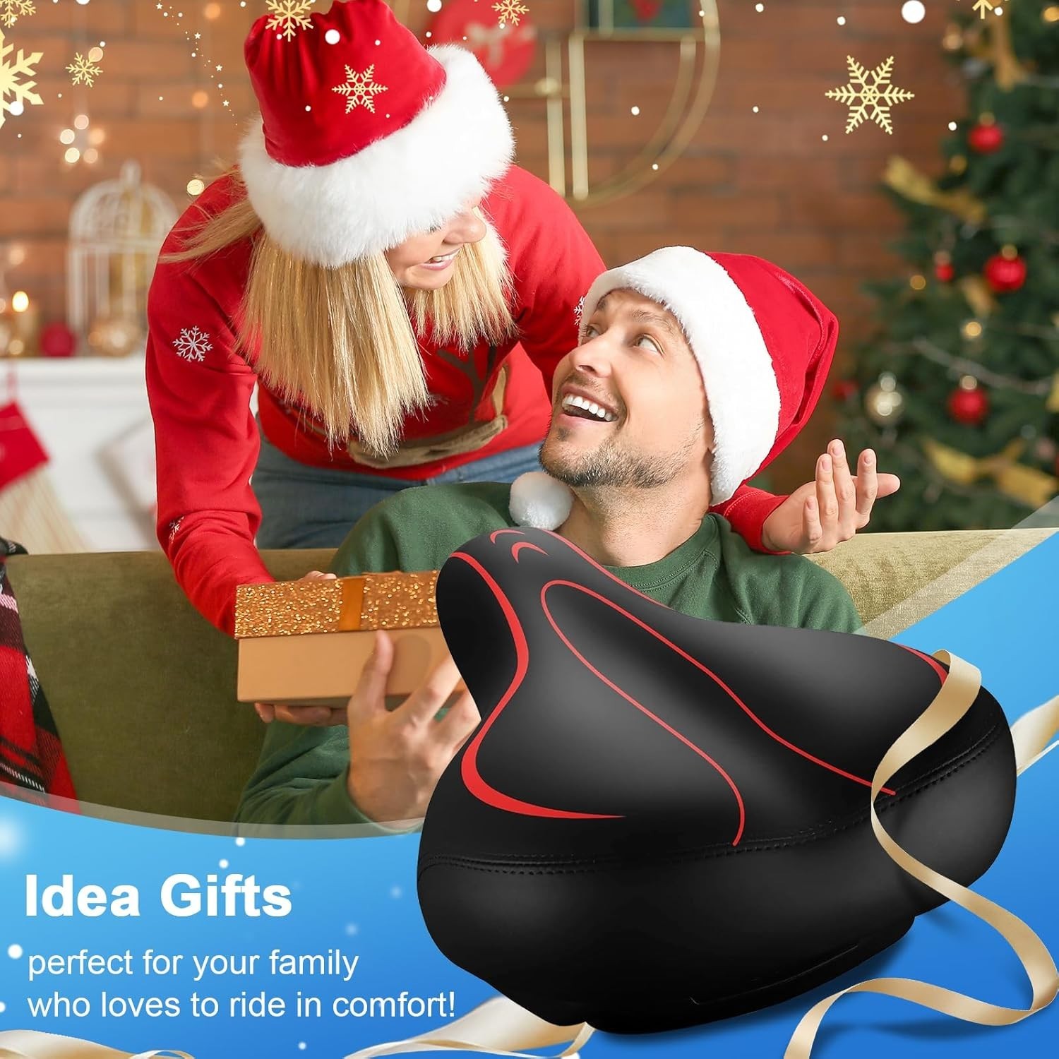 Extra Wide Memory Foam Bicycle Seat – Ergonomic & Universal Fit for All Bikes