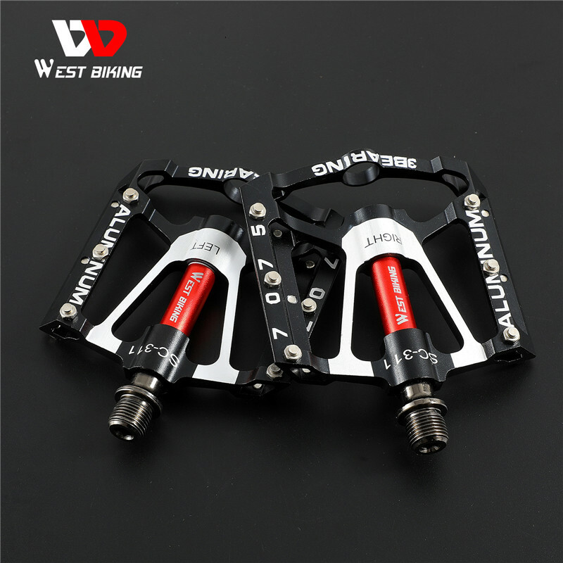 WEST BIKING 3 Sealed Bearing Bicycle Pedals Aluminum Bike Pedals Black 9/16 in