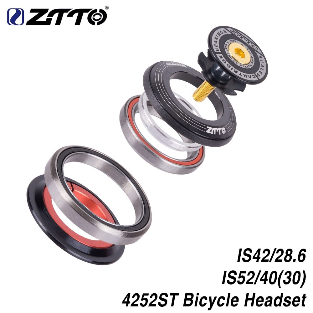 Bicycle Bearing Headset 42mm 52mm 1 1/8″-1 1/2″ Tapered Tube Fork to Straight