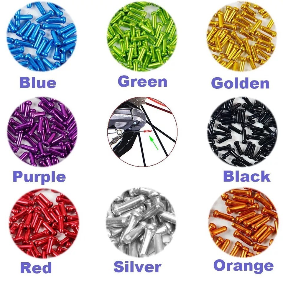 80Pcs Bike Cable End Caps Cable End Crimps Brake Tips Shifter for Mountain Bike