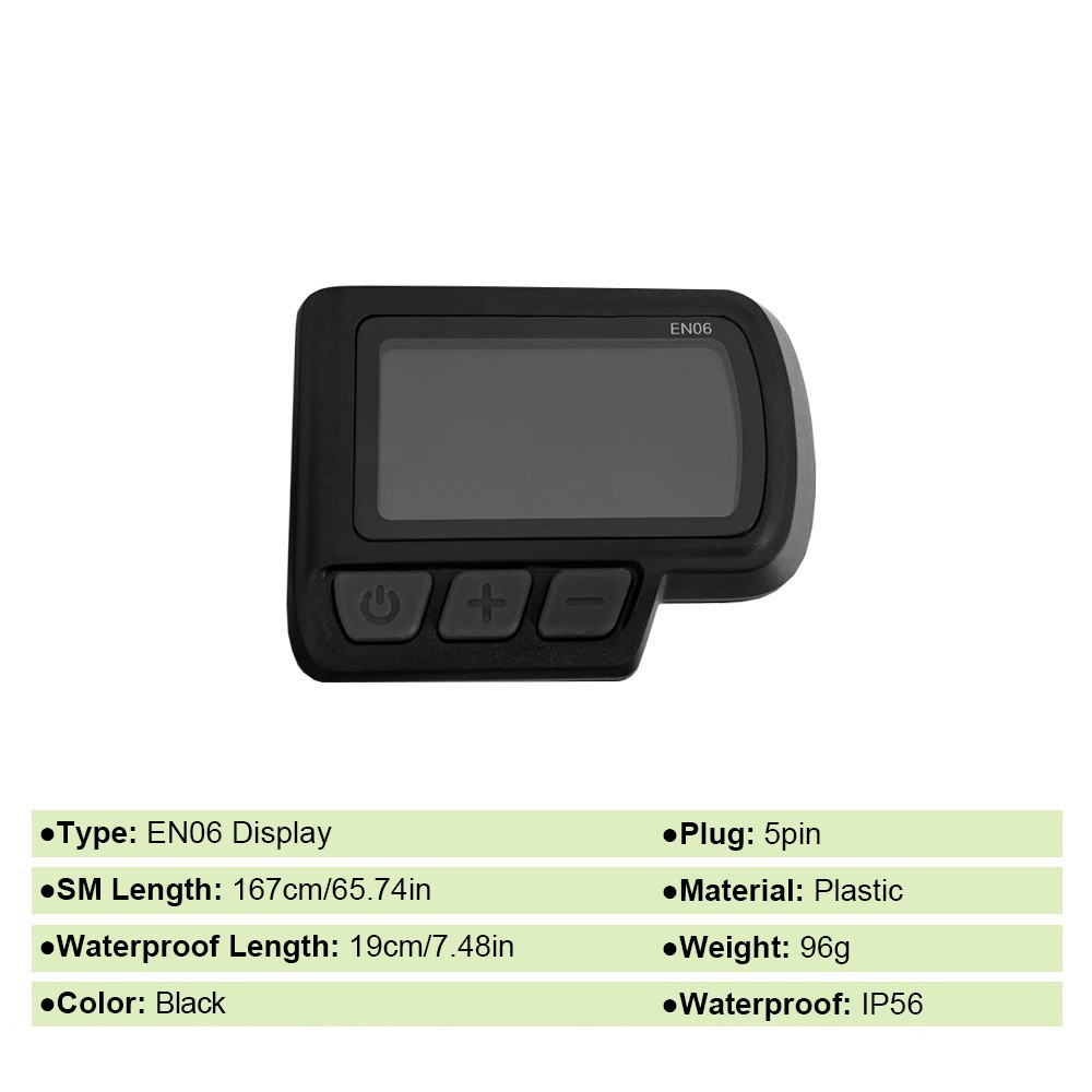 E-Bike LCD Display EN06 24V 36V 48V with SM/WP Plug for Scooter Electric Bicycle