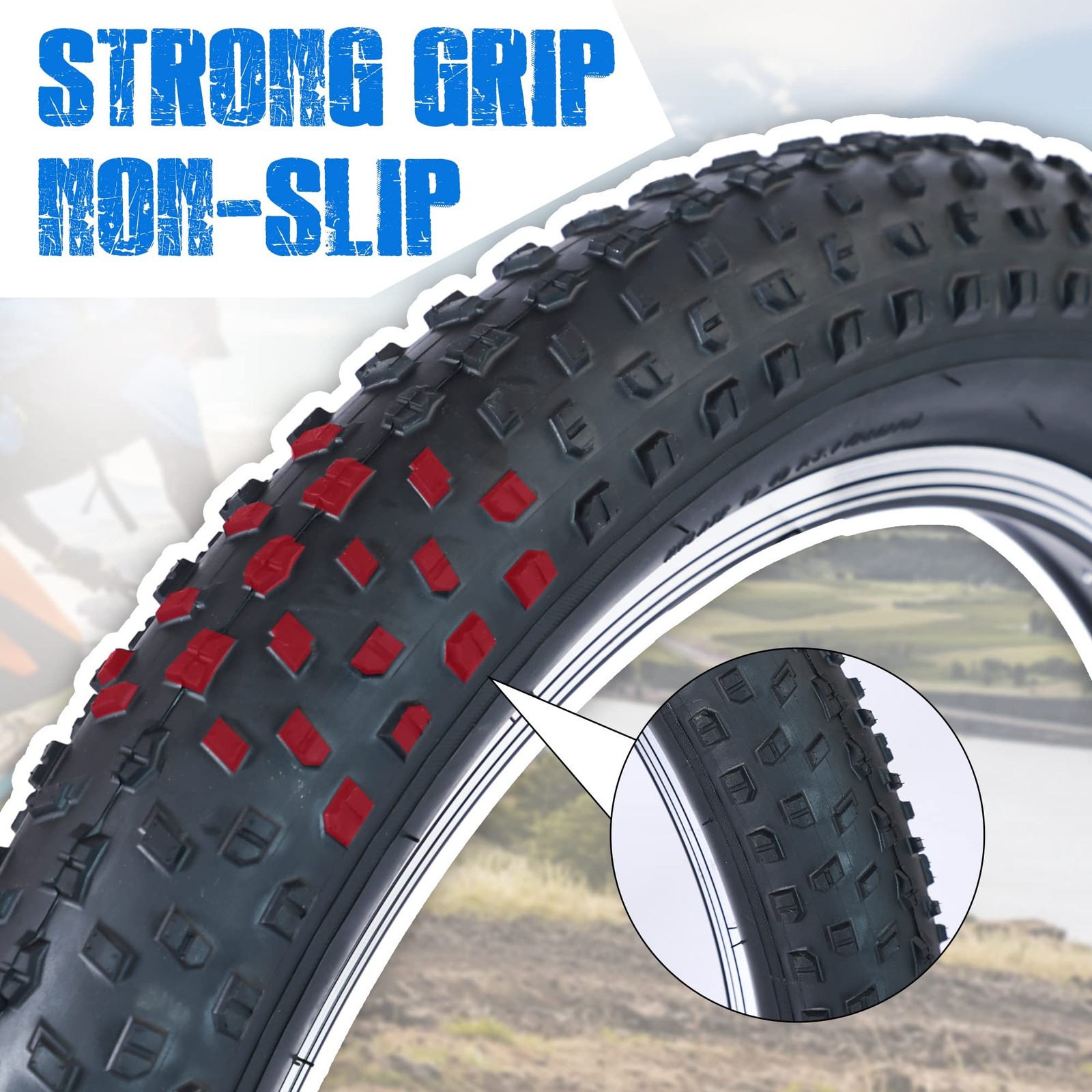 Fat Bike Tire 20″x3″ Compatible Replacement Bicycle Tire for Mountain Snow an…