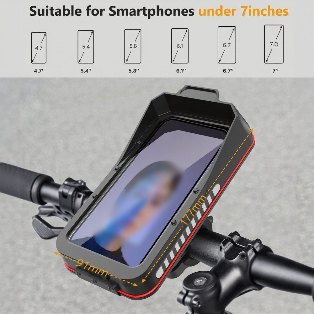 Bicycle Phone Holder Shockproof Phone Holder Secure Attachment Rainproof Design