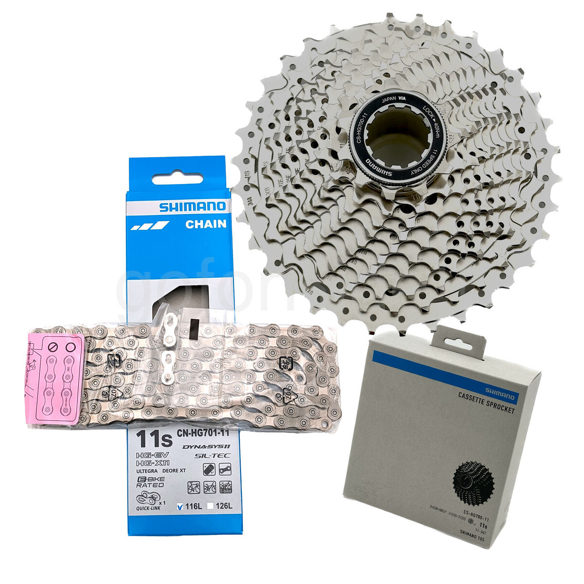 Shimano 105 CS-HG700-11 11-34T Cassette + Ultegra CN-HG701 Chain 116L