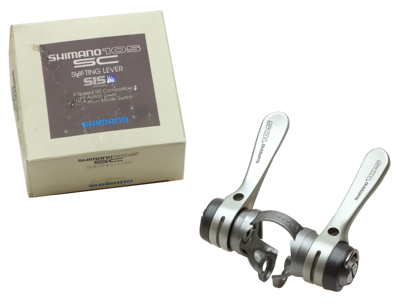 Shimano 105 SC SL-1055 Shift Lever Set w/ Cables 7s Silver NOS NEW
