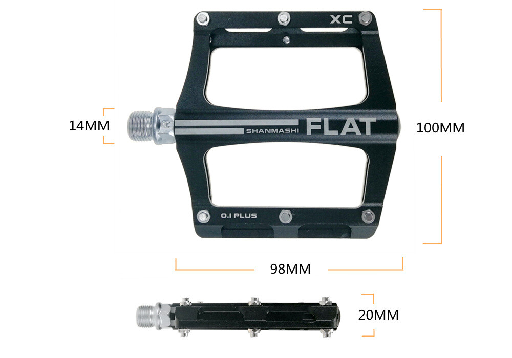 Bicycle Pedals MTB Bike Aluminum Anti Slip Wide Flat Platform Bearing Pedal 340g
